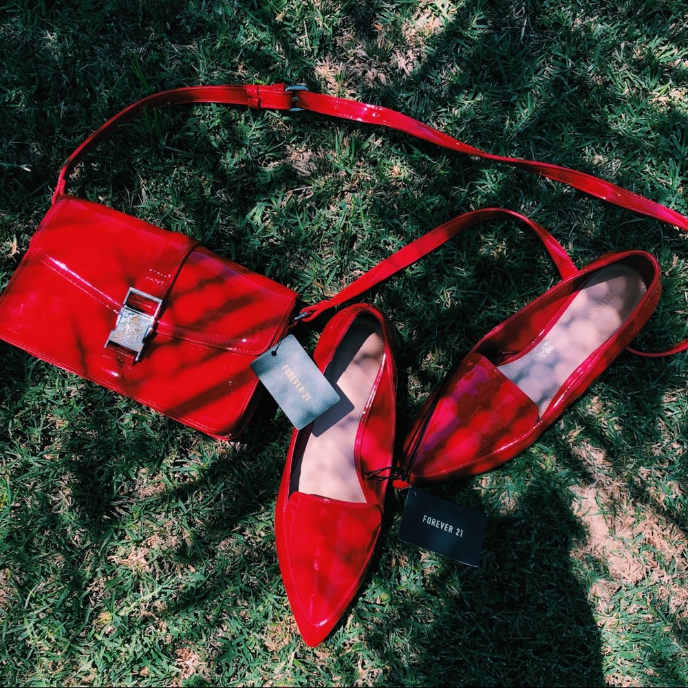 Red Handbag and Matching Flats (NEW!)